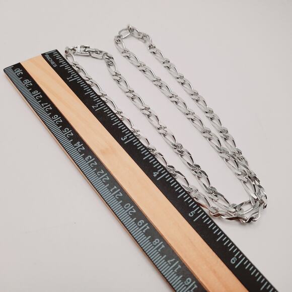 Monet Rhodium Plated 24 Inch Chain Necklace, Vintage Silver Tone Link Chain - Picture 8 of 11